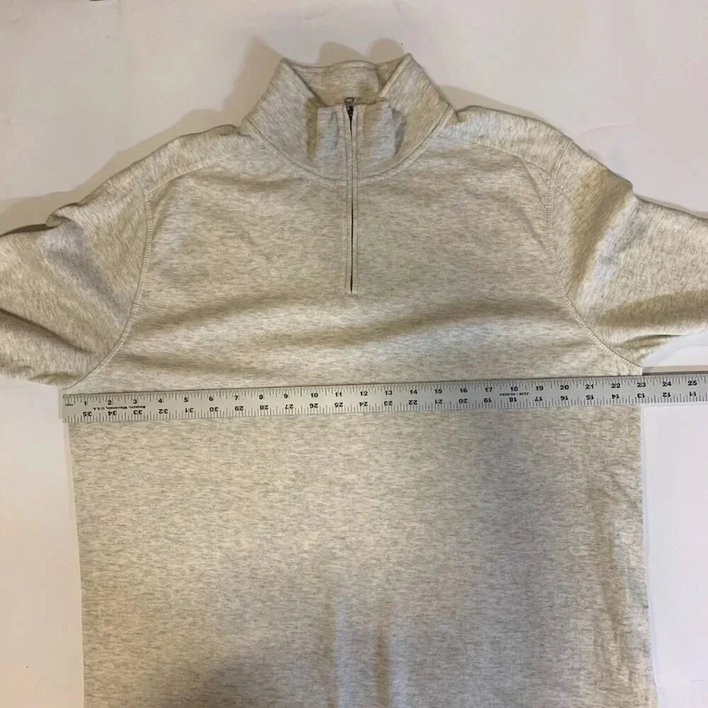 J.Crew Men's Double Knit Half Zip Long Sleeve‎ Cotton Pullover Sweatshirt Size L